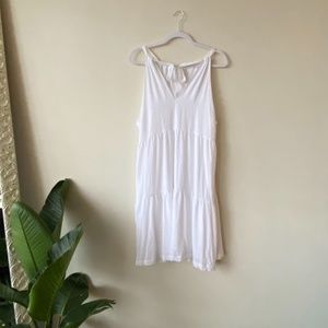 Flowy, White Halter Neck Sundress
